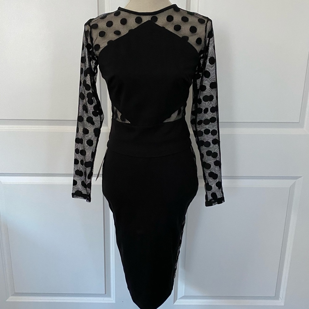 Marciano “Bailey dot mesh skirt and top”